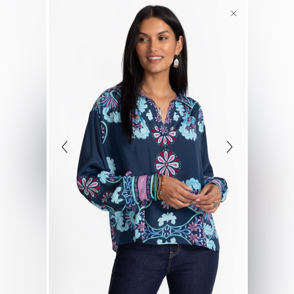 NWT Johnny Was Jade Amaya Blouse Women’s Small Silk blend in Leilana - Picture 2 of 9